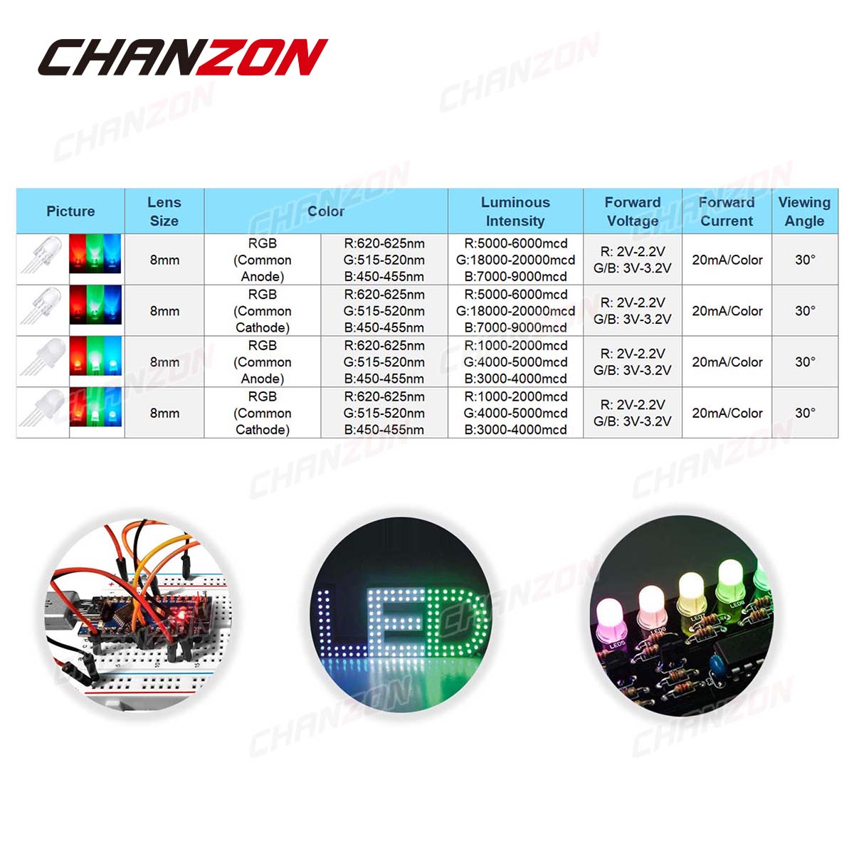 50Pcs 8Mm RGB LED Emitting Dio - Science And Hobby ulasan dan harga