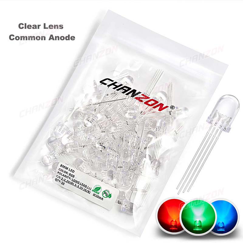50Pcs 8Mm RGB LED Emitting Dio - Science And Hobby ulasan dan harga