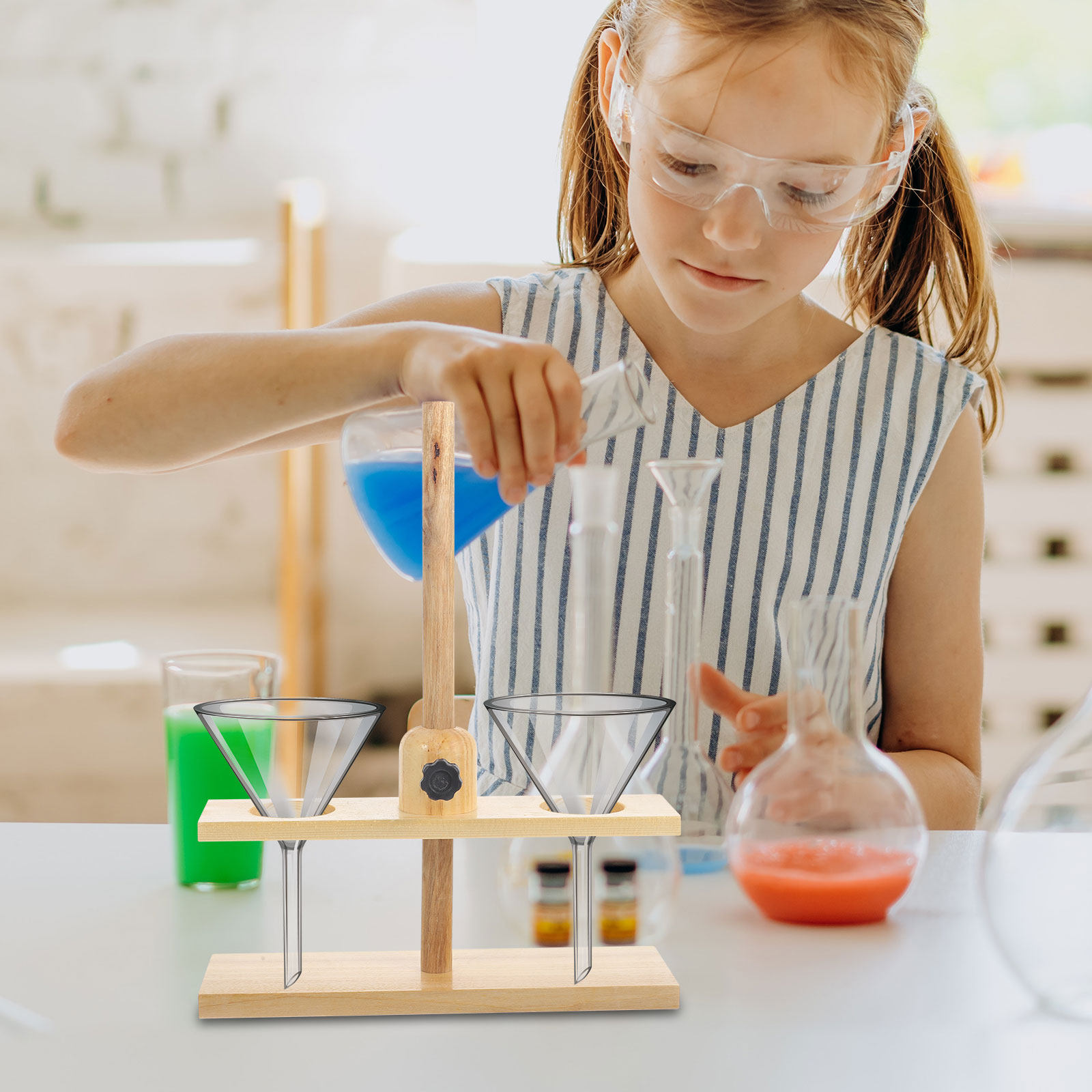 1Pcs Rak Corong Lubang Ganda P - Science Experiment ulasan dan harga
