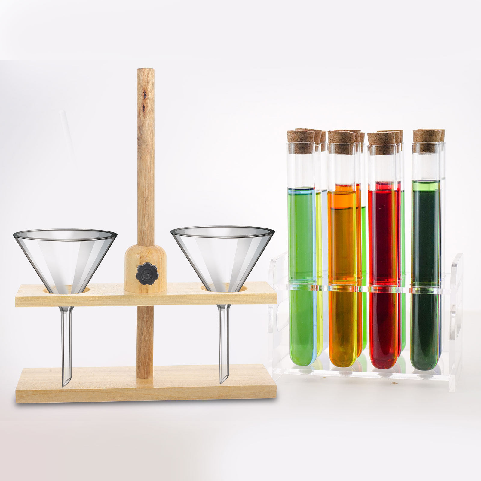 1Pcs Rak Corong Lubang Ganda P - Science Experiment ulasan dan harga